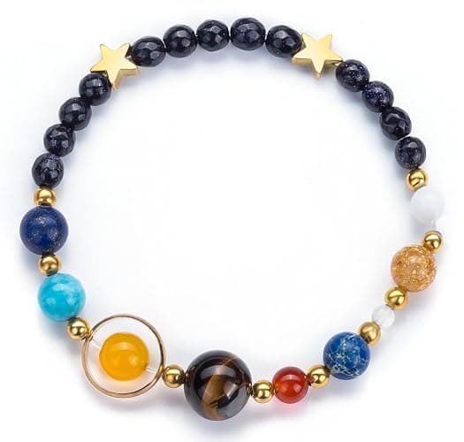 Fesciory Women Solar System Bracelet Universe Galaxy The Eight Planets Guardian Star Natural Stone Beads Bracelet Bangle Gifts thumbnail 2