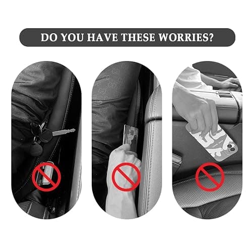 IHOTDER 2PCS Car Seat Gap Filler - Car Seat Gap Filler Organizer for Holding Phone,Key,Purse - Universal Car Gap Filler Fits Car Truck SUV Car Interior Accessories (Black/2PCS)… thumbnail 7