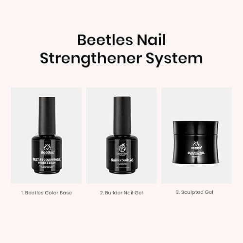Beetles Color Base Gel Polish, 1pcs 15ml Rubber Base Builder Neutral Nude Gel Base Coat Warm Jade Nail Polish Nail Strengthener UV Led Needed Gift for Women Girls thumbnail 7