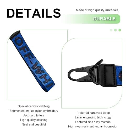 DXNQ Car Keychain, Fabric Keychain Wrist Lanyard, Key Ring for Cars Keys Wallets Jeans Decoration, Car Accessories (Blue) thumbnail 3