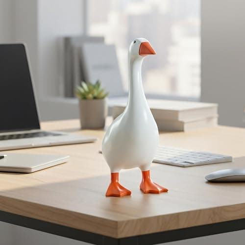 Desk Goose 7 Inches Desktop Goose Statue with Magnetic Beak, Funny Office Decor & Cute Home Desk Decoration Valentine's Day Gift for Women thumbnail 2