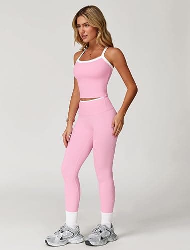 ABOCIW Workout Sets for Women 2 Piece Padded Sports Bra Tank Top High Waist Leggings Sets Gym Yoga Work Out Clothes thumbnail 4