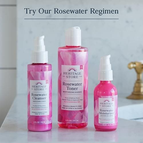 HERITAGE STORE Rosewater - Refreshing Facial Splash for Glowing Skin with Damask Rose - All Skin Types - Rose Water for Face - Made Without Dyes or Alcohol, Hypoallergenic, Vegan, Cruelty Free, 8oz thumbnail 5