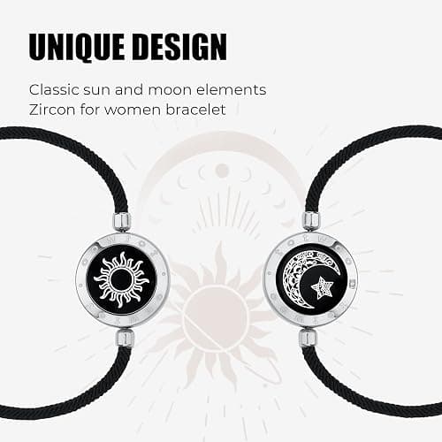 TOTWOO Long Distance Touch Bracelets for Couples, Smart Light & Vibration Love Jewelry, Long Distance Valentines Day Gifts for Him Her Women Men, One-to-One Bluetooth Pairing via App thumbnail 4