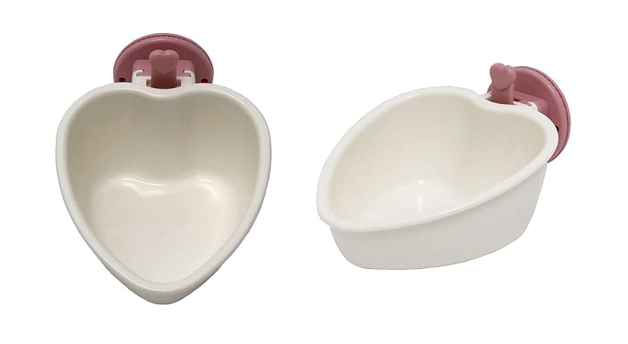 Choco Nose Patented Removable Heart Shaped Food Bowl for Dogs/Puppies/Rabbits/Cats/Guinea Pigs/Chinchillas/Birds -Water Dish for Small Pets or Animals - for Wire Cages or Crates 8 oz, Pink (C607) thumbnail 6