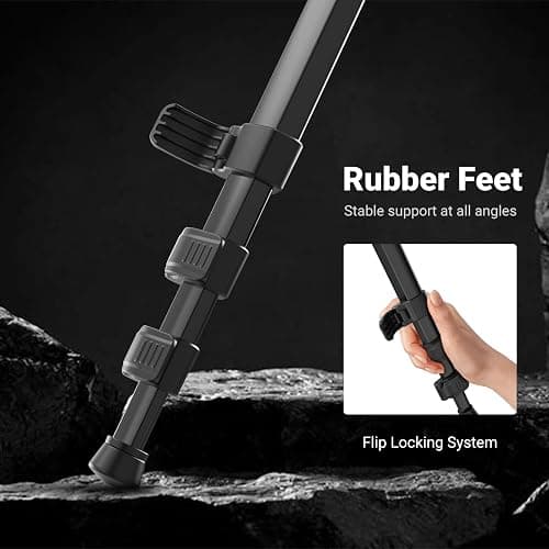 NEEWER Basics 66.5"/169 cm Travel Tripod for Camera, Lightweight Portable DSLR Stand with Ball Head, Arca Type QR Plate, Cell Phone Holder Compatible with iPhone Video Recording, Max Load 11 lb, TP12 thumbnail 3