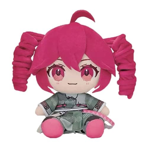 hotekous 8 Inch Red 3D Drill Twin Tail Ponytail Collectible Anime Character Plush Collectible Pink-Green Costume Cute Pillow - Image 1