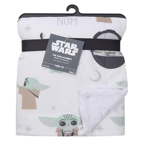 Lambs & Ivy Star Wars The Child/Baby Yoda/Grogu White Minky/Fleece Baby Blanket thumbnail 5
