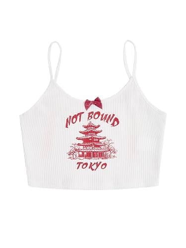 Women's Letter Graphic Casual Print Tank Top - X-Small - A White - Image 1