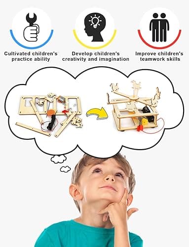 Poraxy 4 in 1 STEM Kits for Kids Age 8-10, Science STEM Projects for Kids 8-12, 3D Puzzles, Educational Craft Building Toys 8-13, Christmas Birthday Gifts for Girls Boys 6 7 8 9 10 11 12 13 Year Old thumbnail 4