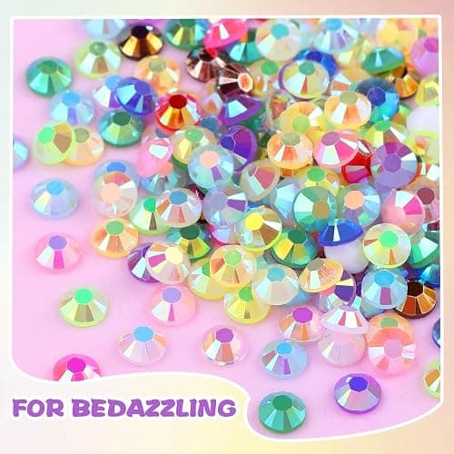 JOLCEEY 30000pcs Nail Art Rhinestones, 24 Colors 3mm Flat Back Nail Gems Crystals Nail Rhinestones Bedazzling Kit with Pick Up Tweezers and Pen for DIY Crafts Clothes Shoes thumbnail 7