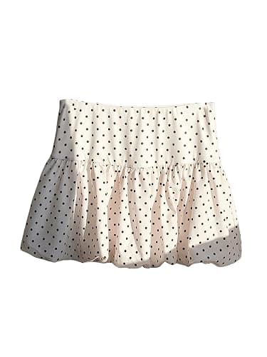 Milumia Women's Polka Dots Short Bubble Skirt Low Waist Ruffle Hem Mini Shirts thumbnail 4