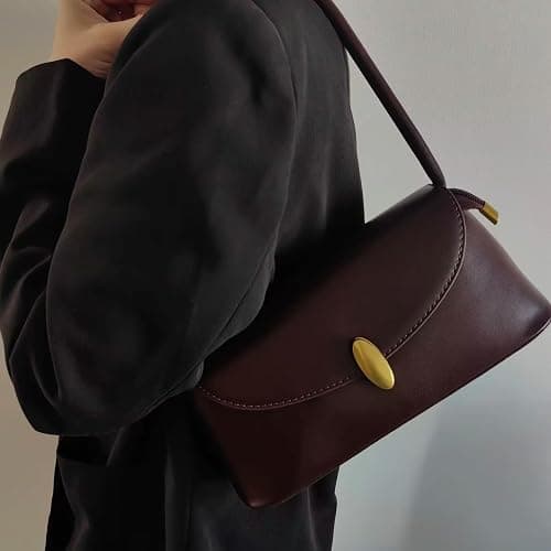 Retro Shoulder Bag for Women, Leather Small Tote Handbag Hobo Cute Clutch Shoulder Purse, Vantage Design thumbnail 2
