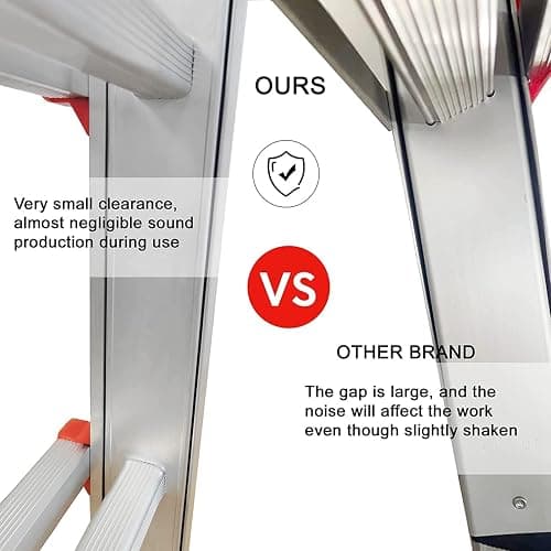 LANBITOU Ladder, A Frame 6 Step Ladder Extension, 22 Ft Anti-Slip Multi Position Ladder, Storage Folding Ladder, 330 lbs Security Load Telescoping Aluminum Ladders for Stairs Home Indoor Outdoor Roof thumbnail 8