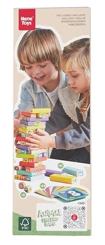 Nene Toys Wooden Tumble Tower Game with Animals & Colors, 4-in-1 Educational Family Board Game for Kids Ages 3-9, Creativity & Cognitive Skills Booster - Gift for Boys Girls 3+ Years thumbnail 10