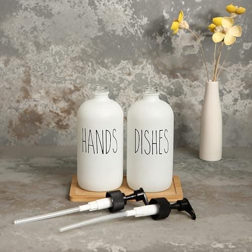 MOMEEMO Soap Dispenser Set 2 Pack, Contains Dish and Hand Soap Dispenser. (White) thumbnail 5