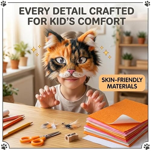 TherianMask 37 Pcs Therian Mask Kit White Cat Masks DIY to Paint Furry Animal Mask Therian Gear Therian Stuff for Halloween Masquerade Cosplay Party (C) thumbnail 6