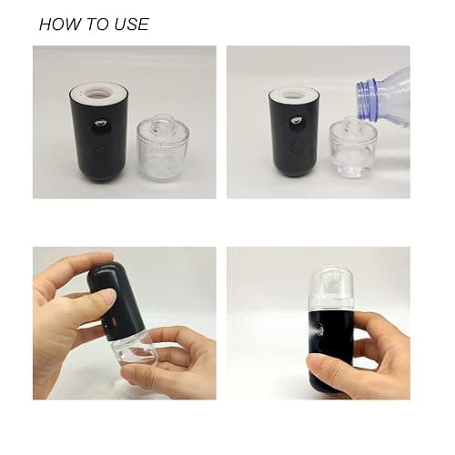 2Pack Kingsmile Facial Mister, Portable Face Mister, Cool Nano Mist Sprayer for Face Hydrating, Mini Handy Mister for Eyelash Extensions with 1oz Large Capacity Screwing Visual Water Tank Black/White thumbnail 8