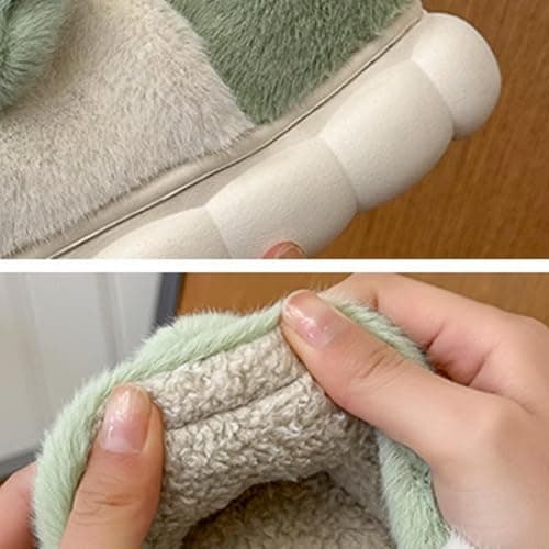 LMENGC plush bear slippers, memory foam sole, anti-skid, heat insulation, quilted design, neutral adult home indoor shoes thumbnail 4