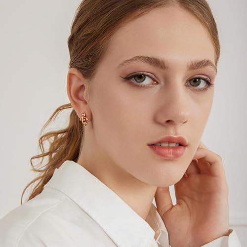 RUKYF Gold Plated Star,Koi Fish & Dachshund Hoop Earrings - Cute Animal Huggie Earrings for Women - Hypoallergenic, Dainty & Lightweight - Gift for Pet Loves thumbnail 3
