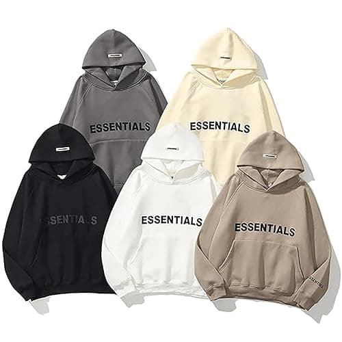 Unisex Fleece Hoodie, 3D Letters Pasted Design, Double-Line Streetwear Pullover thumbnail 5