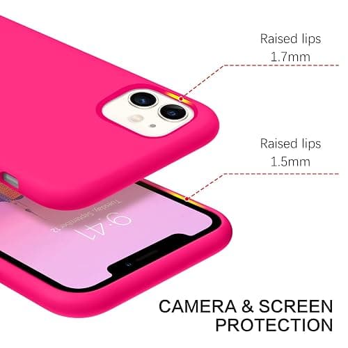 BENTOBEN for iPhone 11 Case, Case iPhone 11 Soft Silicone Gel Rubber Shockproof Bumper Full-Body Protective Anti-Slip Slim Flexible Women Girls Phone Case for iPhone 11 6.1" 2019, Hot Pink thumbnail 5