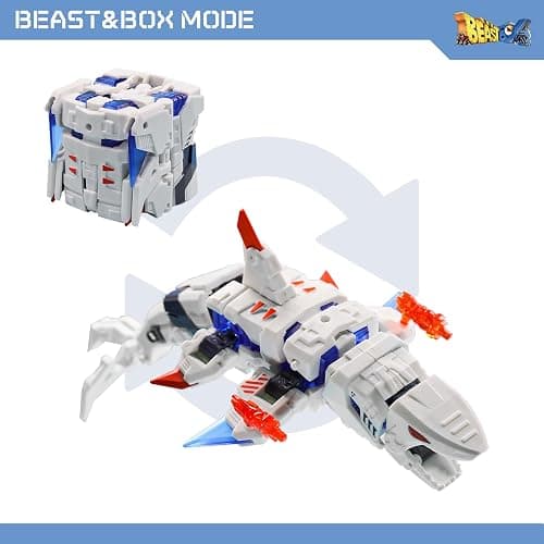 52TOYS BEASTBOX BB-17GW Great White Deformation Toys Action Figure, Converting Toys in Mecha and Cube, Perfect Birthday Party Gift for Teens and Adults, Based on Shark thumbnail 4