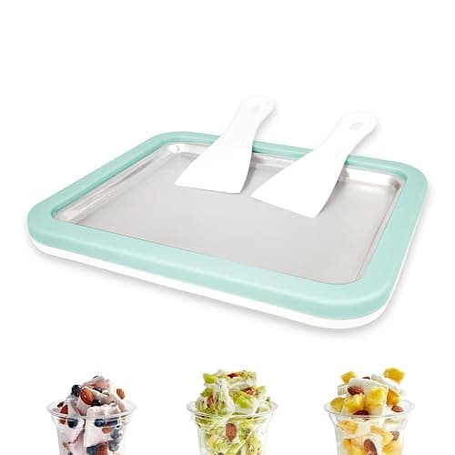 Rolled Ice Cream Maker, Instant Ice Cream Maker, Instant Gelato Pan/Roll, Homemade DIY for Fun Parent-Child Activities Families Mint Green - Image 1