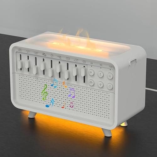 Diffuseur D'Arômes et d'air à Bruit Blanc, Humidificateur avec 8 Niveaux de Bruit Blanc Réglables, Veilleuse, Haut-Parleur Bluetooth thumbnail 2
