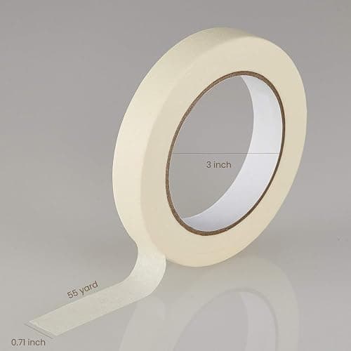 Lichamp Masking Tape 10 Pack General Purpose Beige White Color, 0.75 inch x 55 Yards x 10 Rolls (550 Total Yards), for Painting, Home, Office, School Stationery, Arts, Crafts etc. (3004) thumbnail 4