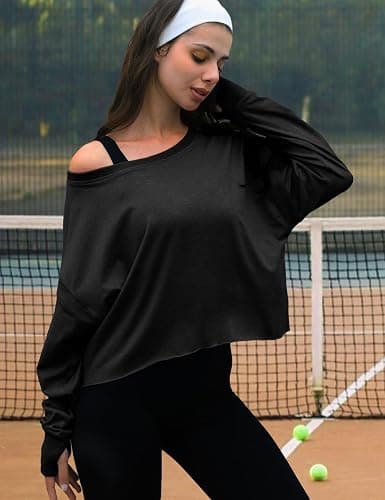 UNIANKIYA Open Back Workout Tops for Women Long Sleeve Cropped Athletic Clothes Gym Running Yoga Low Impact Sports T Shirts thumbnail 3