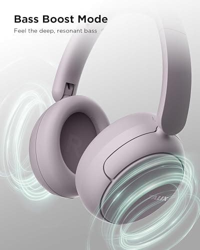 TALIX H30 Hybrid Active Noise Cancelling Headphones, 110H Playtime Hi-Res Audio Bluetooth 6.0 Wireless Over Ear ANC Headphones for Commute/Workout/Gym (Purple) thumbnail 6