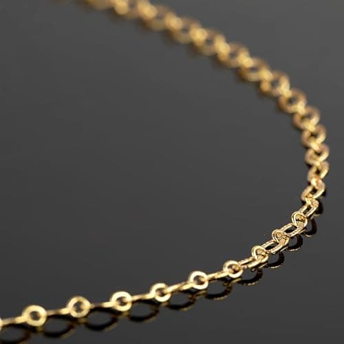 YOUBEIYEE 5 Meters 18K Gold Plated Chain for Jewelry Making, Shiny Light Gold Embossed Oval Cable Link Chain Spool Women Necklace Bracelet DIY Jewelry Findings thumbnail 6