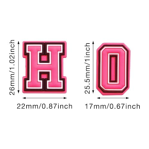Ckysee 74PCS pink Letters Numbers Shoe Charms for Shoe Decoration, Double A To Z Alphabet 0 to 9 Number DIY Shoes Pins Gifts For Boys Girls Kids Men Women Adults thumbnail 2