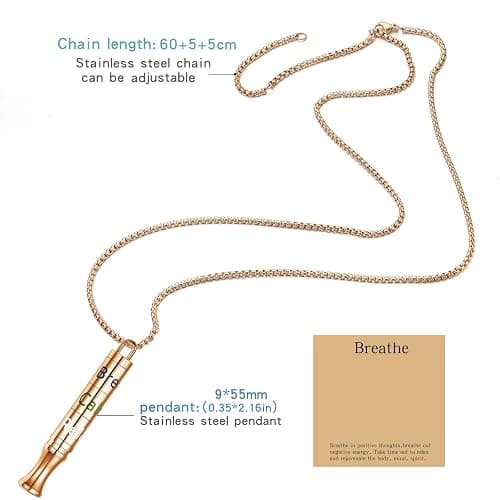 Fidget Necklace with Spinning Calm, Breathe, Relax Charms - Sensory Anxiety Relief & Deep Breathing Aid Stainless Steel Necklaces for Women Men thumbnail 4