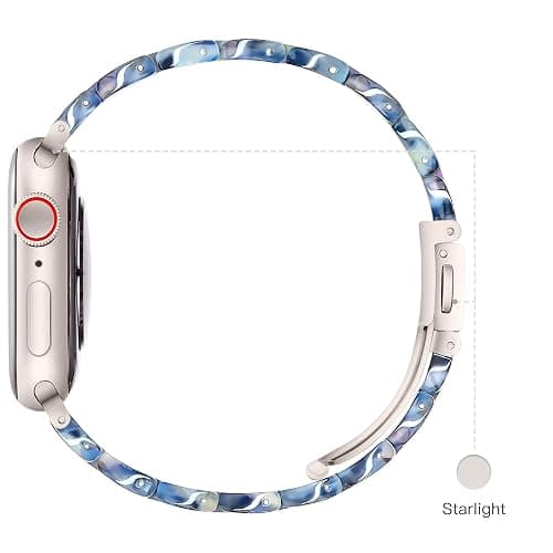 Pleixiu Lightweight Resin Band For Apple Watch Series 11 10 SE 9 8 7 6 5 4 3 2 1 Ultra 3 2, Fashion Adjustable Replacement Strap for iWatch Bands 38mm 40mm 41mm 42mm 44mm 45mm 46mm 49mm for Women Men thumbnail 4