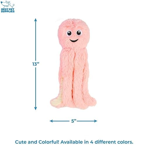 Best Pet Supplies Interactive Squeaky Dog Chew Toy, Ideal Dog Toys for Chewers, Small, Medium & Large Dogs, and Fetch Lovers - Octomutant (Pink), Large thumbnail 4