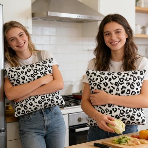 JynxtoyZeal Housses d'oreiller À Motif Léopard, 2pcs Housses de Coussin carrées décoratives Modernes, pour Canapé Maison Salon Chambre Décoration- 45x 45cm thumbnail 7