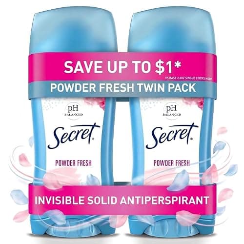 Secret Anti-Perspirant Deodorant Invisible Solid Powder Fresh Twin Pack 5.20 oz - Image 1