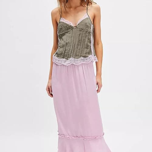 Women's Y2K Lace Trim Vest Tank Tops Front Tie Button Front Going Out Crop Top Cute Summer Mesh Cami Shirt Blouse thumbnail 2
