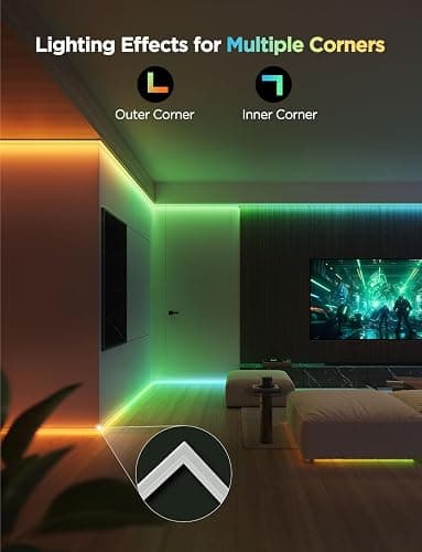 Govee RGBIC LED Strip Lights 32.8ft with Covers, Smart Lights Work with Alexa and Google Assistant, LED Diffuser Channel with LED Lights for Bedroom, Skirting Lines, Studio, Cabinet thumbnail 4