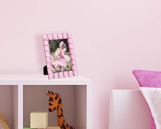 Isaac Jacobs Decorative Sparkling Jewel Picture Frame (4x6, Light Pink) | Jewel Picture Frame, Photo Display & Home Decor Two-way easel for vertical or horizontal display. Does NOT hang on wall thumbnail 6