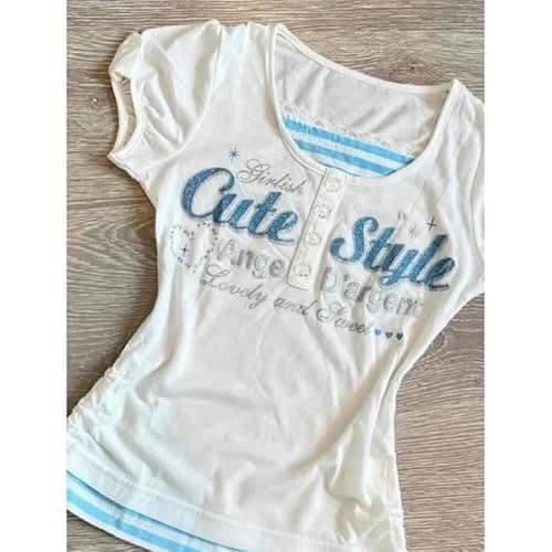 Cutecore Harajuku Y2k Baby Tee Cute Kawaii Emo Grunge Shirt Women Vintage Graphic Tees Short Sleeve Alt Tops 2000s thumbnail 4