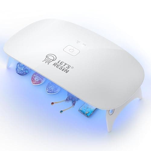 LET'S RESIN UV Resin Light, Portable Curing Lamp, White | Portable UV resin lamp provides a practical curing area for jewelry making, resin molds and DIY craft projects - Image 1