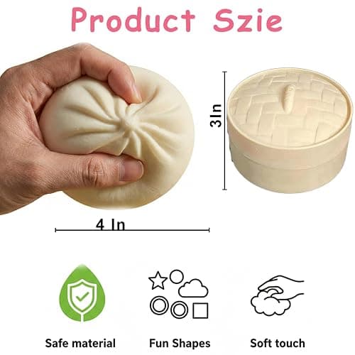 Giant Glitter Dumpling, Giant Dumpling Squishy, Mega Rainbow Dumplings, Cute Anxiety Relief Fidget Toy, Soft Squeeze Decompression Dough for Adults (Purple) thumbnail 3
