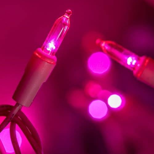 YULETIME Pink LED Christmas Lights with Pink Wire, 33 ft 100 Count UL Certified Commercial Grade Holiday String Light Set thumbnail 6