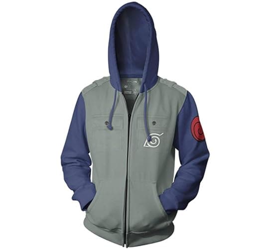 Ripple Junction Naruto Shippuden Men's Authentic Full Zip Hooded Sweatshirt w/Chest Pockets Epaulettes Officially Licensed thumbnail 2