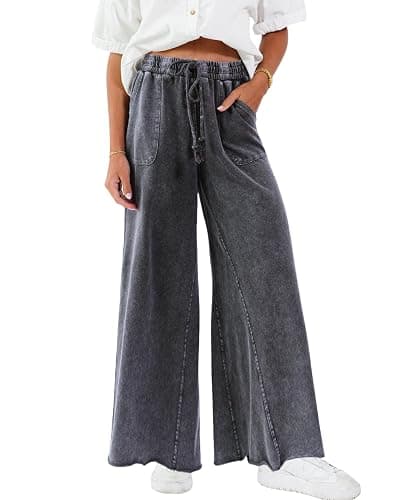 TITOMD Women Wide Leg Sweatpants Jeans Acid Wash High Waist Baggy Trouser Vintage Loose Boyfriend Denim Pants Y2K - Image 1