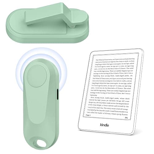 DATAFY [Case-Friendly] Page Turner for Kindle Paperwhite Oasis Kobo eReaders, Camera Camcorder Remote Controls, Page Turner Clicker for ipad Tablets Reading Novels with Wrist Strap Storage Bag Green - Image 1