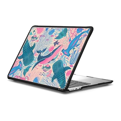 CASETiFY Impact MacBook Air 13.6" (M2-M4) Case [Cushioned Impact Corners/Scratch-Resistant/Anti-Slip Grip] - Under The Sea - Clear Black thumbnail 2
